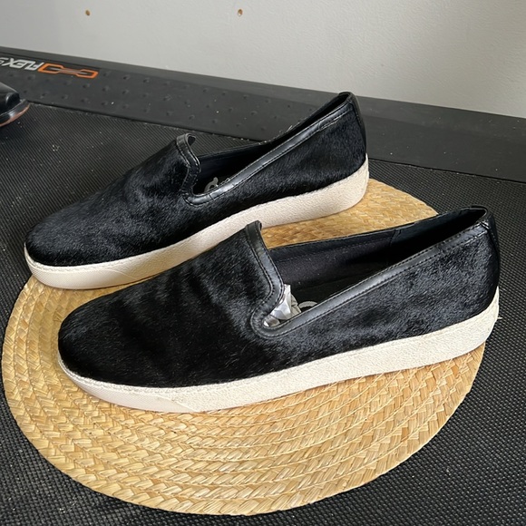 Sam Edelman Becker Real Fur Slip -on Sneakers Loafer Canvas Size 12 - Picture 4 of 15